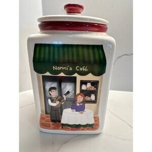 Vintage Handmade Ceramic Kitchen Canister "Nonni's Cafe" Collection Cookie Jar